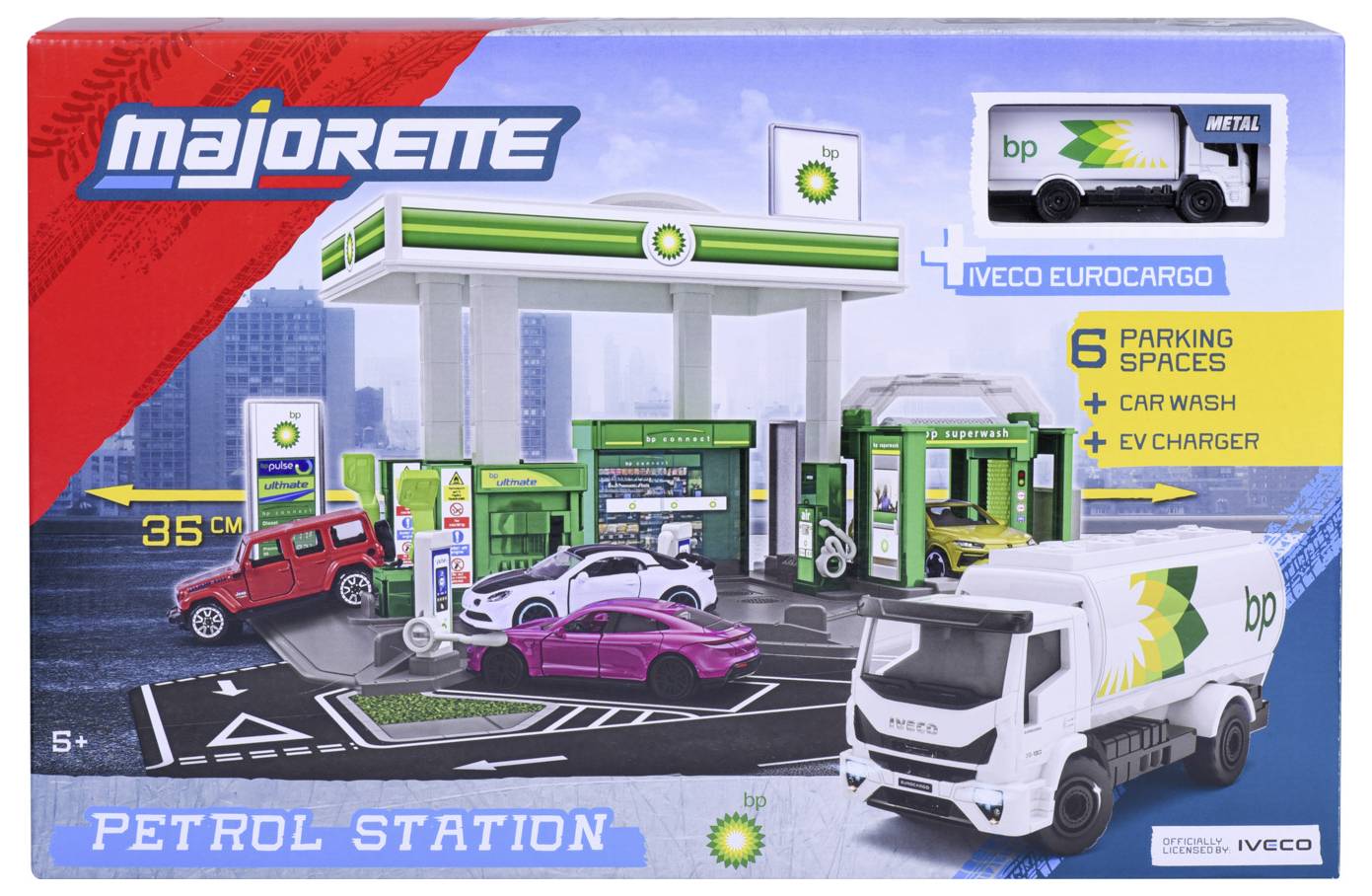Majorette Petrol Station BP + 1 Vehicle Tankstellen-Set