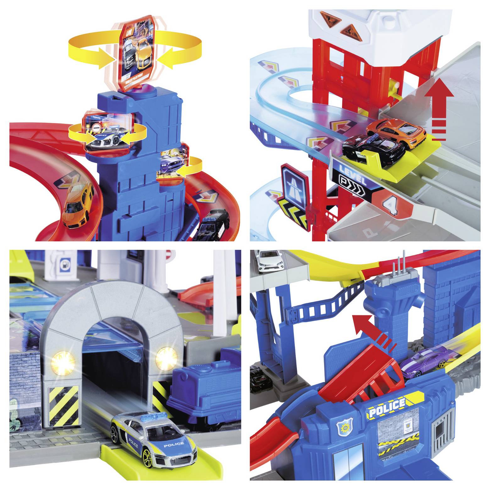 Majorette Audi, Ford Super Chase Center+5 Vehicles Parkgarage