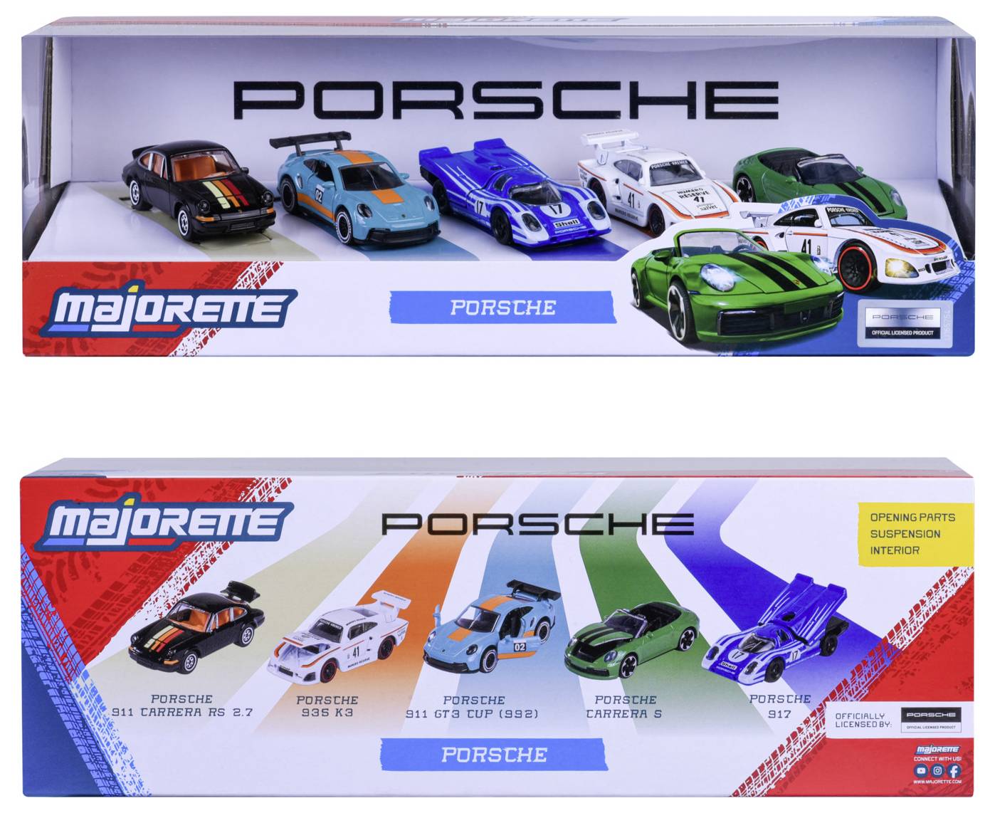 Majorette Porsche Porsche 5 Pieces Giftpack Fertigmodell PKW Modell