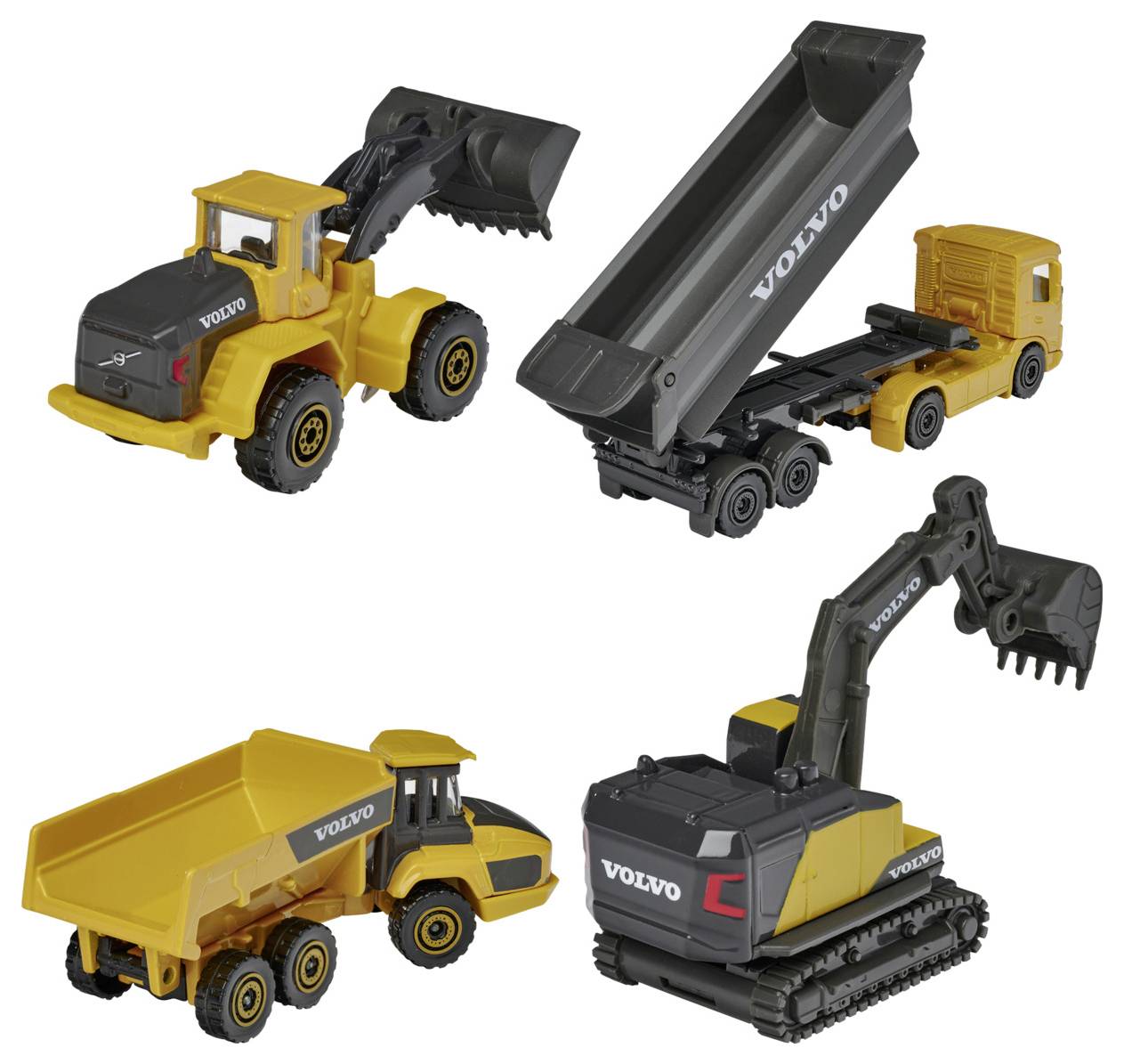 Majorette Volvo Construction 4 Pieces Giftpack Fertigmodell Baufahrzeug Modell