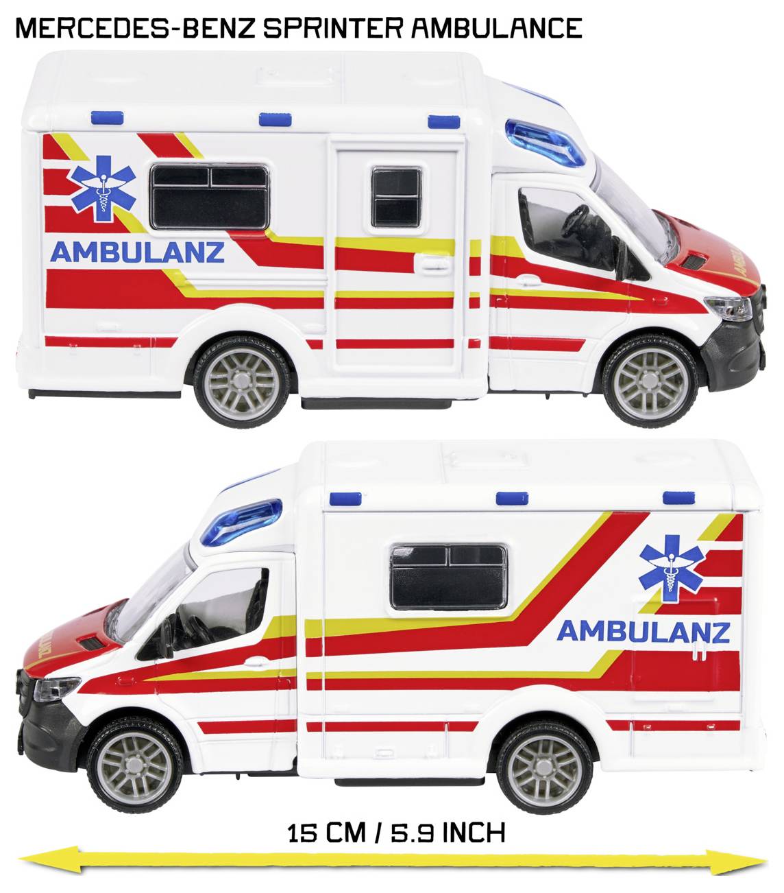 Majorette Mercedes Benz Sprinter Ambulance Fertigmodell Einsatzfahrzeug Modell