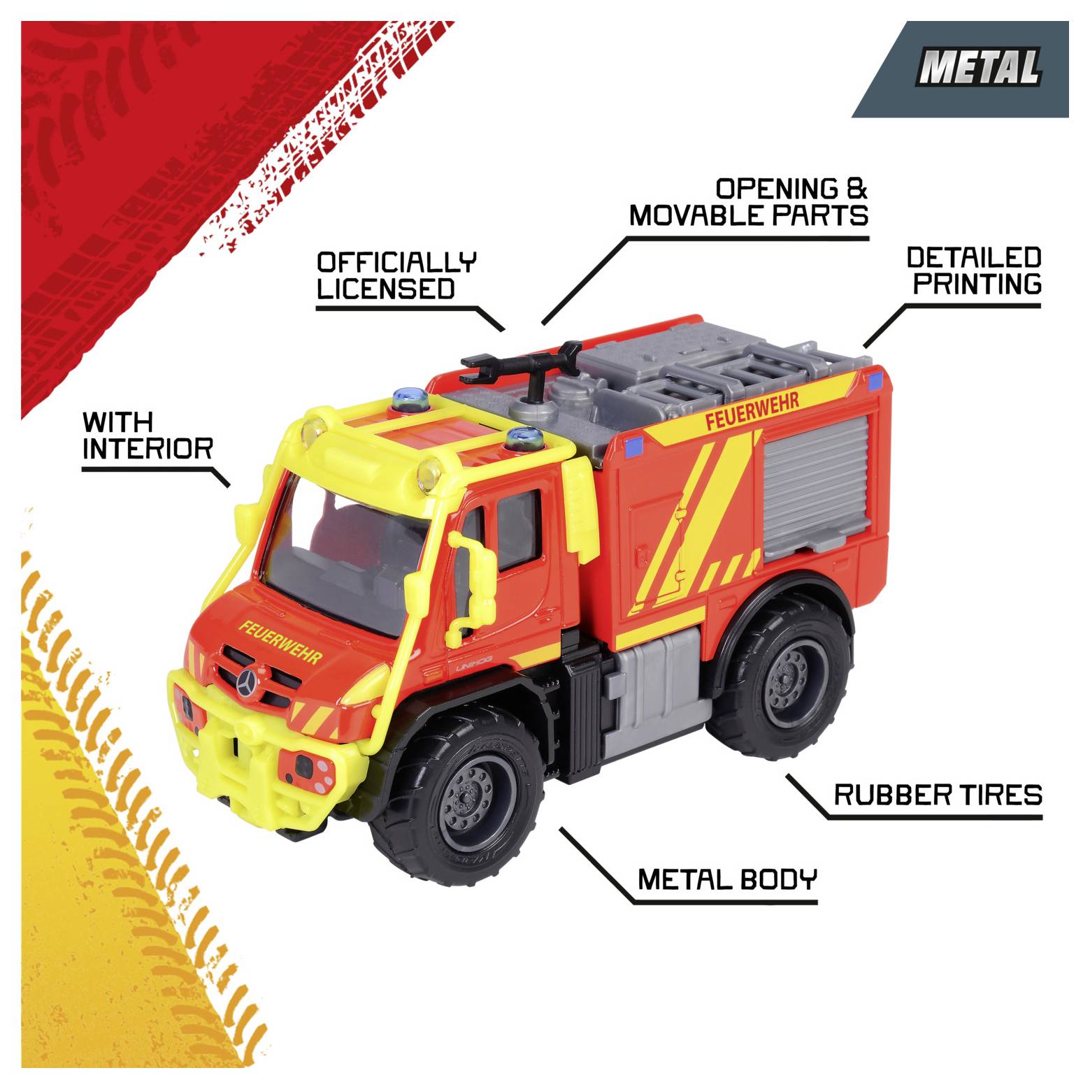 Majorette Unimog U530 Fire Truck Fertigmodell Einsatzfahrzeug Modell