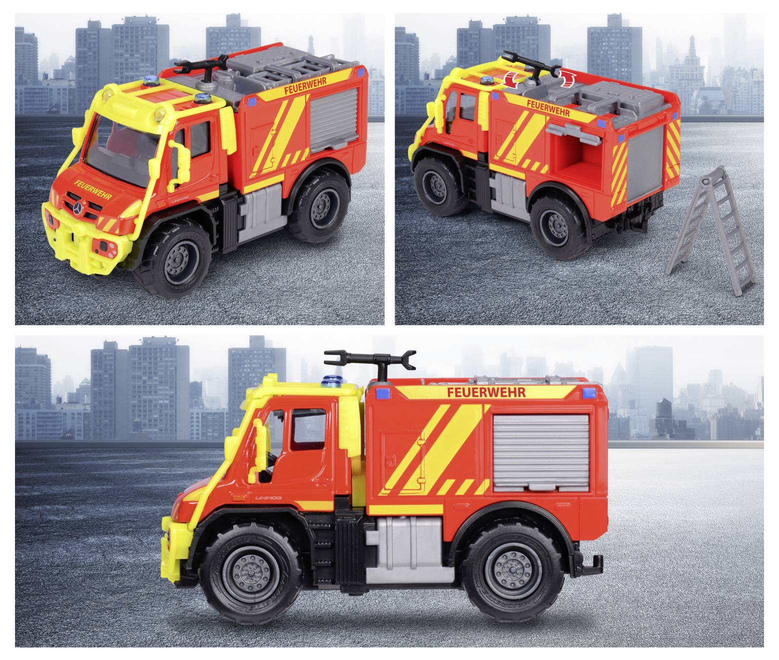 Majorette Unimog U530 Fire Truck Fertigmodell Einsatzfahrzeug Modell