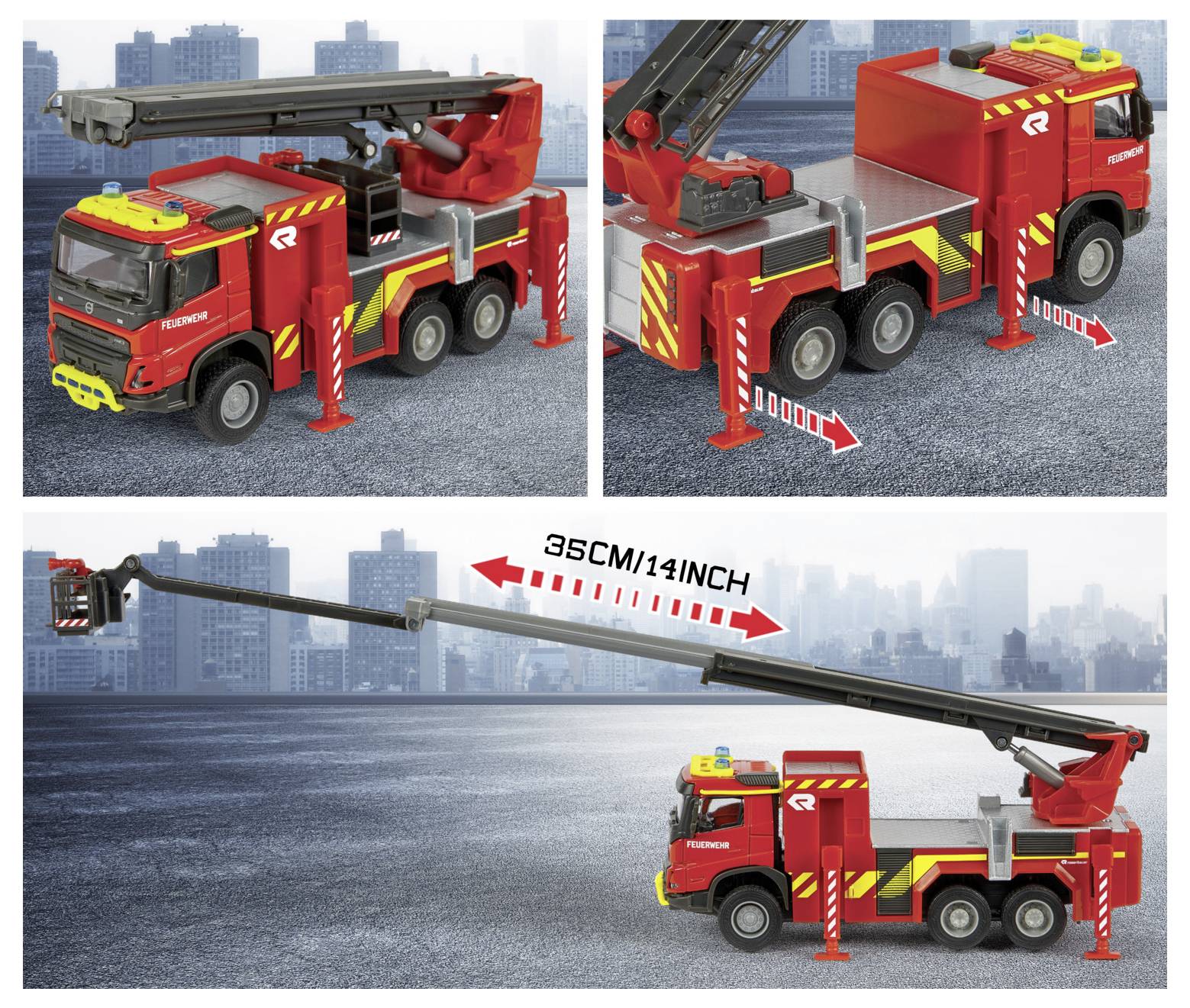 Majorette Volvo FMX Truck Fire Engine Fertigmodell Einsatzfahrzeug Modell