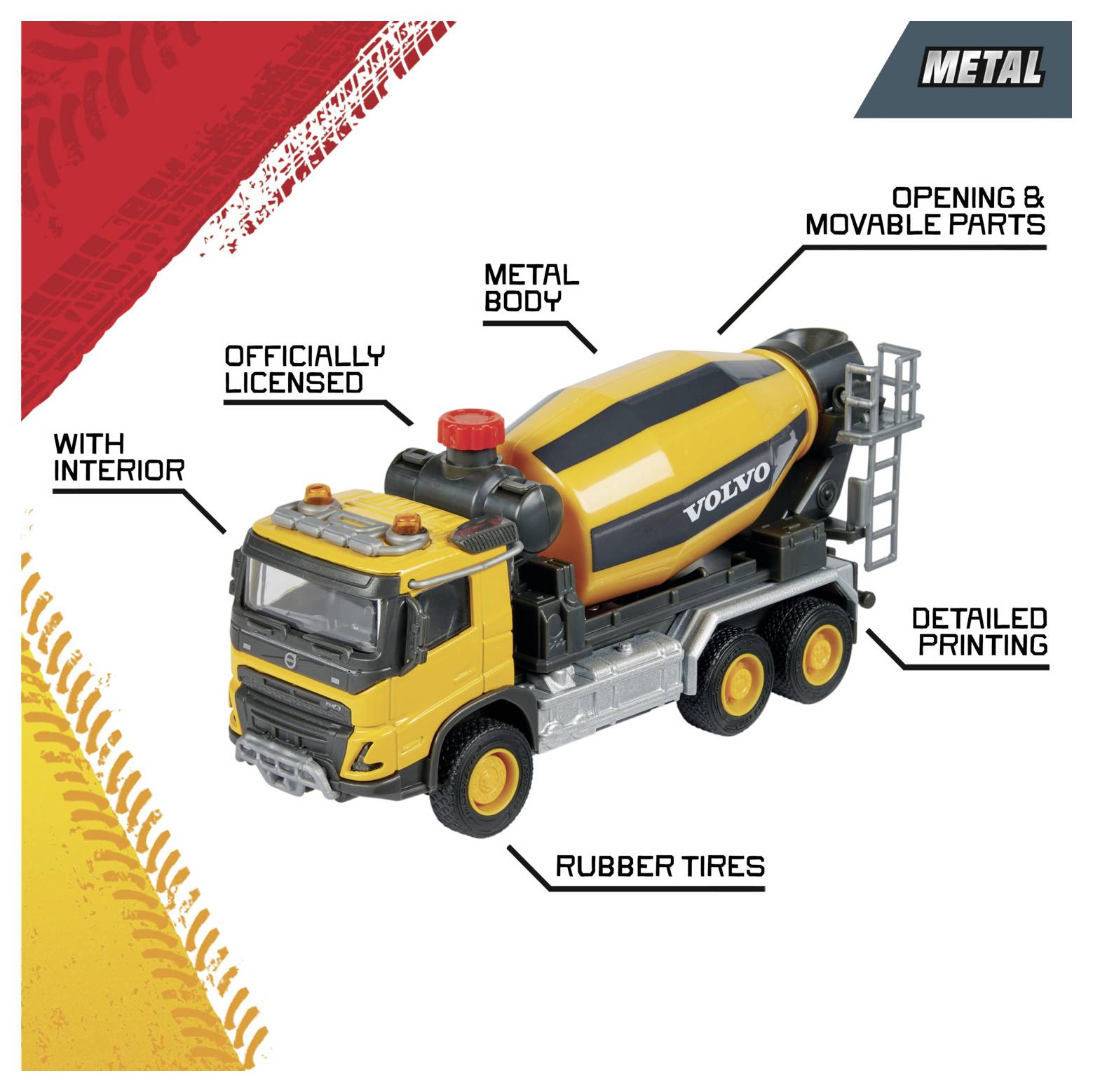 Majorette Volvo FMX Truck Cement Mixer Fertigmodell Baufahrzeug Modell