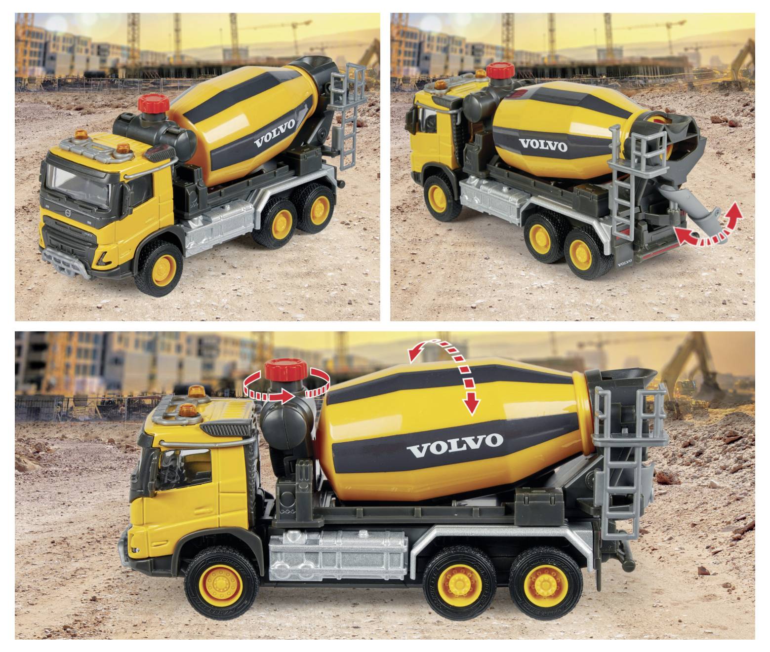 Majorette Volvo FMX Truck Cement Mixer Fertigmodell Baufahrzeug Modell