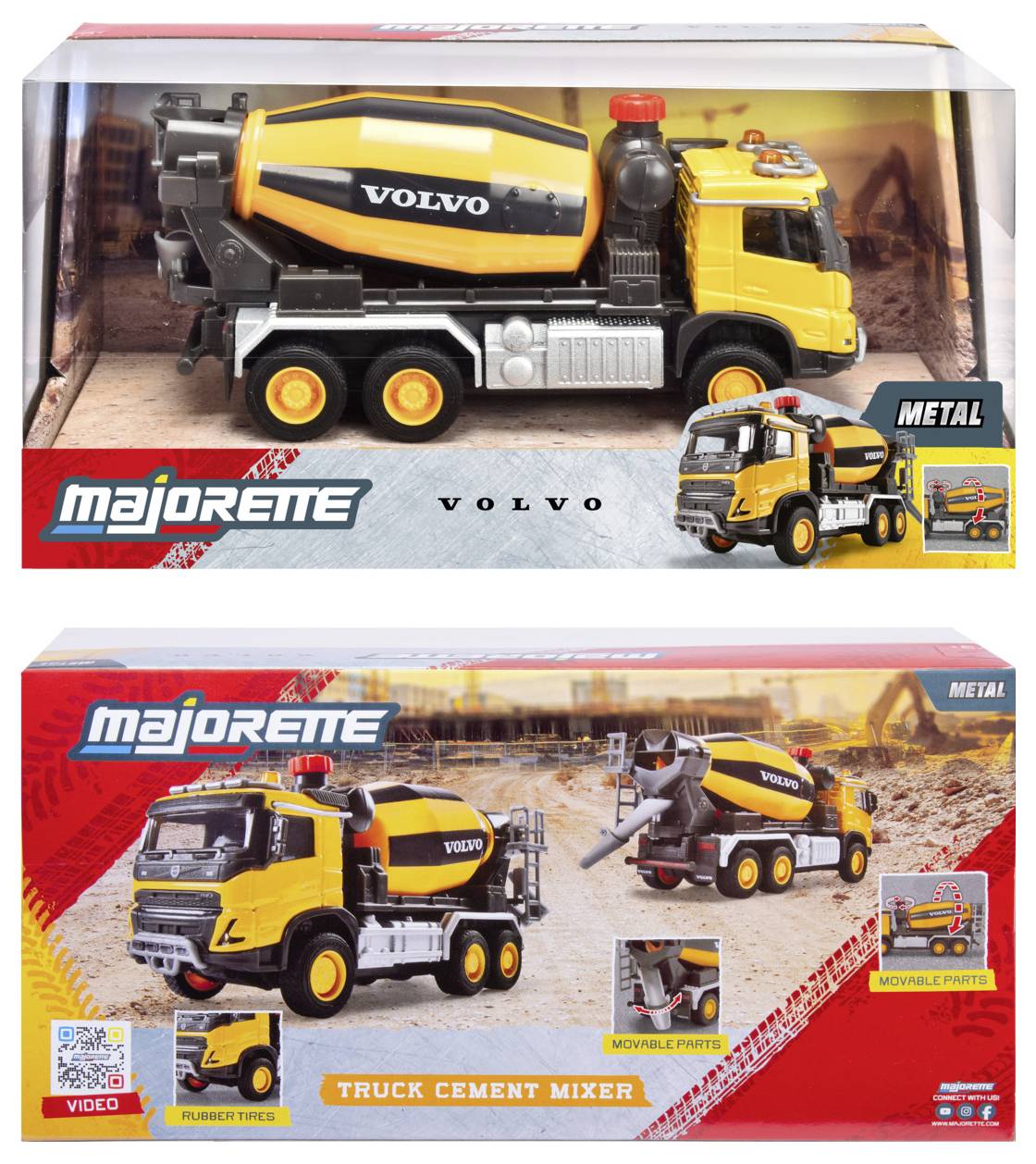 Majorette Volvo FMX Truck Cement Mixer Fertigmodell Baufahrzeug Modell