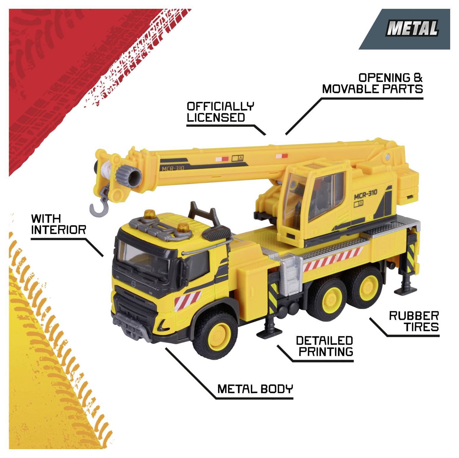 Majorette Volvo FMX Truck Crane Fertigmodell Baufahrzeug Modell