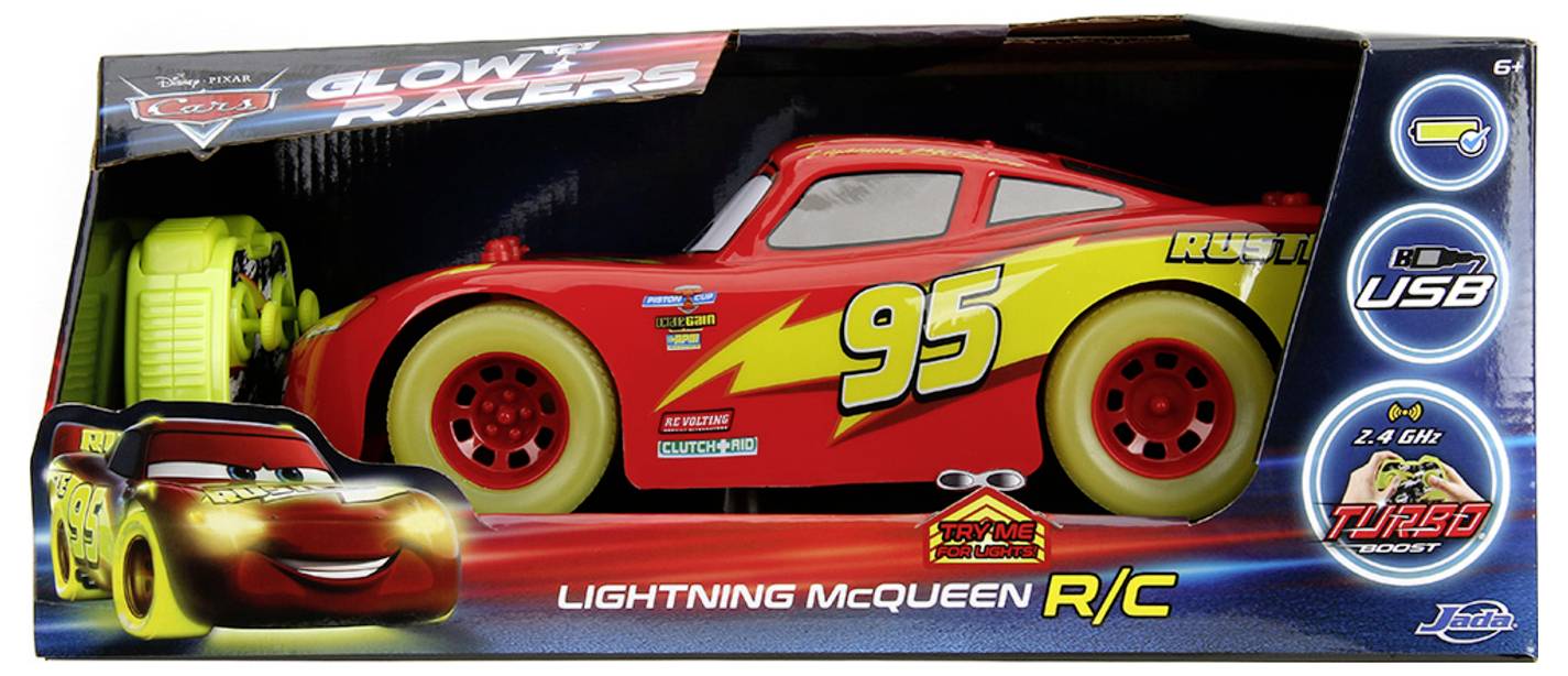 JADA TOYS 9335563314R00 RC Lightning McQueen Glow Racers 1:14 1:14 RC Einsteiger Modellauto Elektro Rennwagen