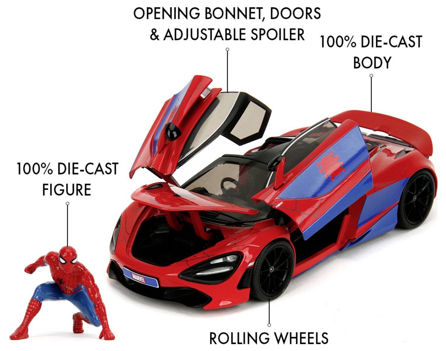 JADA TOYS Marvel Spider-Man McLaren 720S Fertigmodell PKW Modell