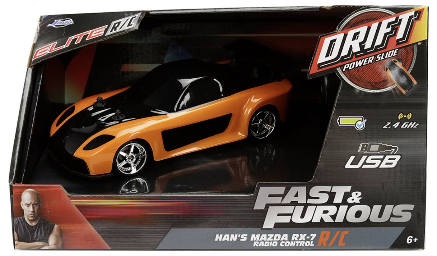JADA TOYS 9336313314R00 Fast&Furious RC Drift Mazda RX-7 1:24 RC Einsteiger Modellauto Elektro Sportwagen