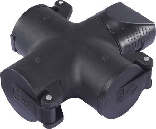 Sygonix SY-7110400 3fach-Kupplung TPE 230 V/AC Schwarz IP44
