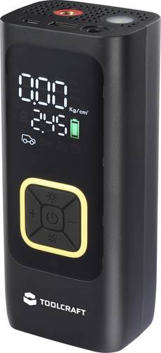 TOOLCRAFT TO-10665612 Akku-Kompressor LP20 10 bar Automatische Abschaltung, Digitales Display, mit