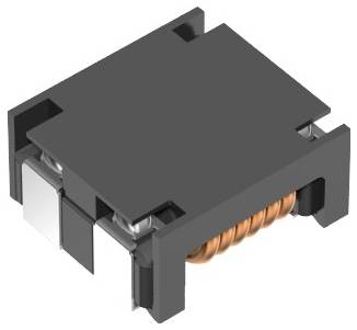 Schwarze elektronische Komponente mit sichtbarer Kupferspule, häufig in Leiterplatten für Induktionsfunktionen oder Netzteile verwendet.