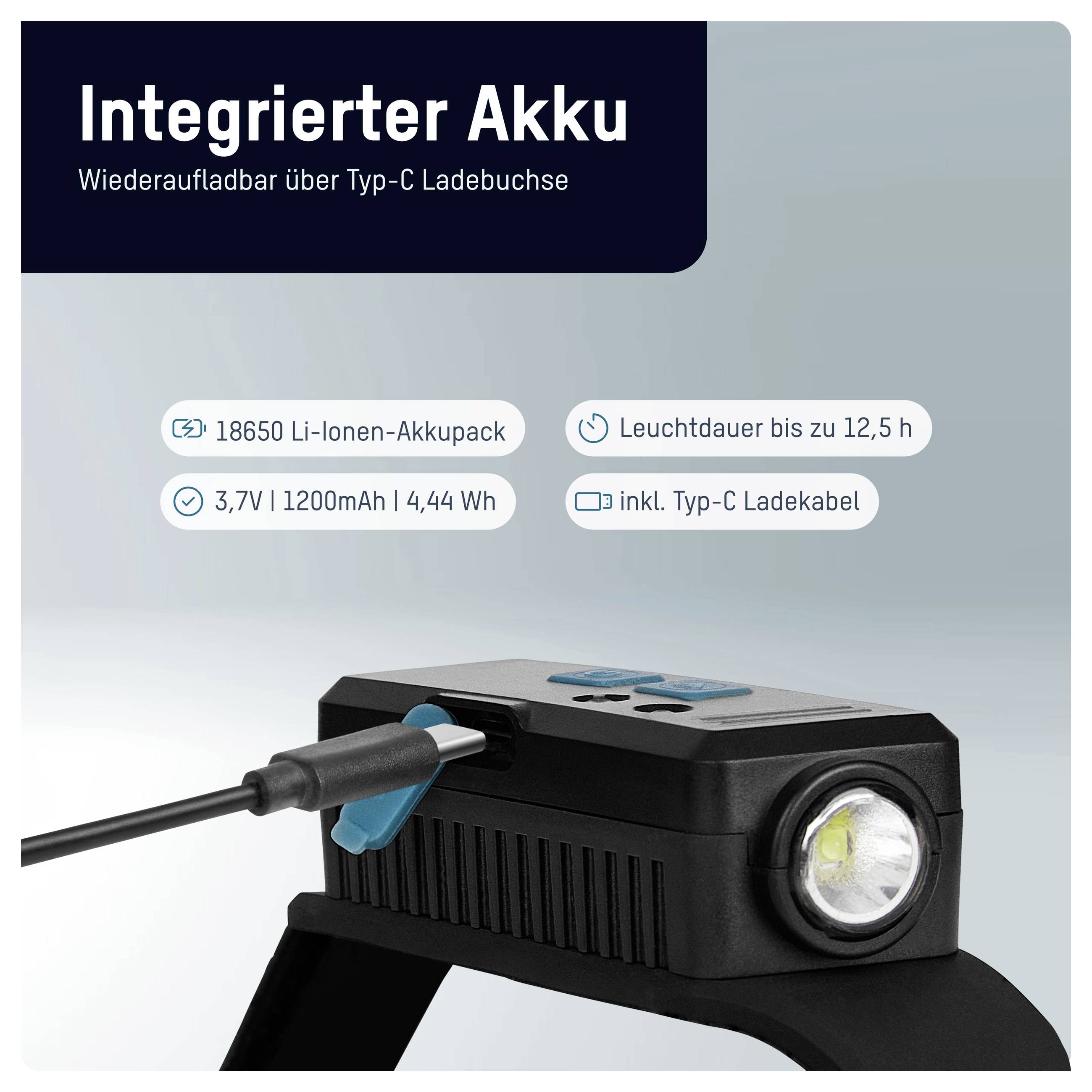 Ansmann Sensor-Stirnlampe HD240RS COB LED Stirnlampe Li-Ionen Akkus 240 lm 12.5 h 1600-0765