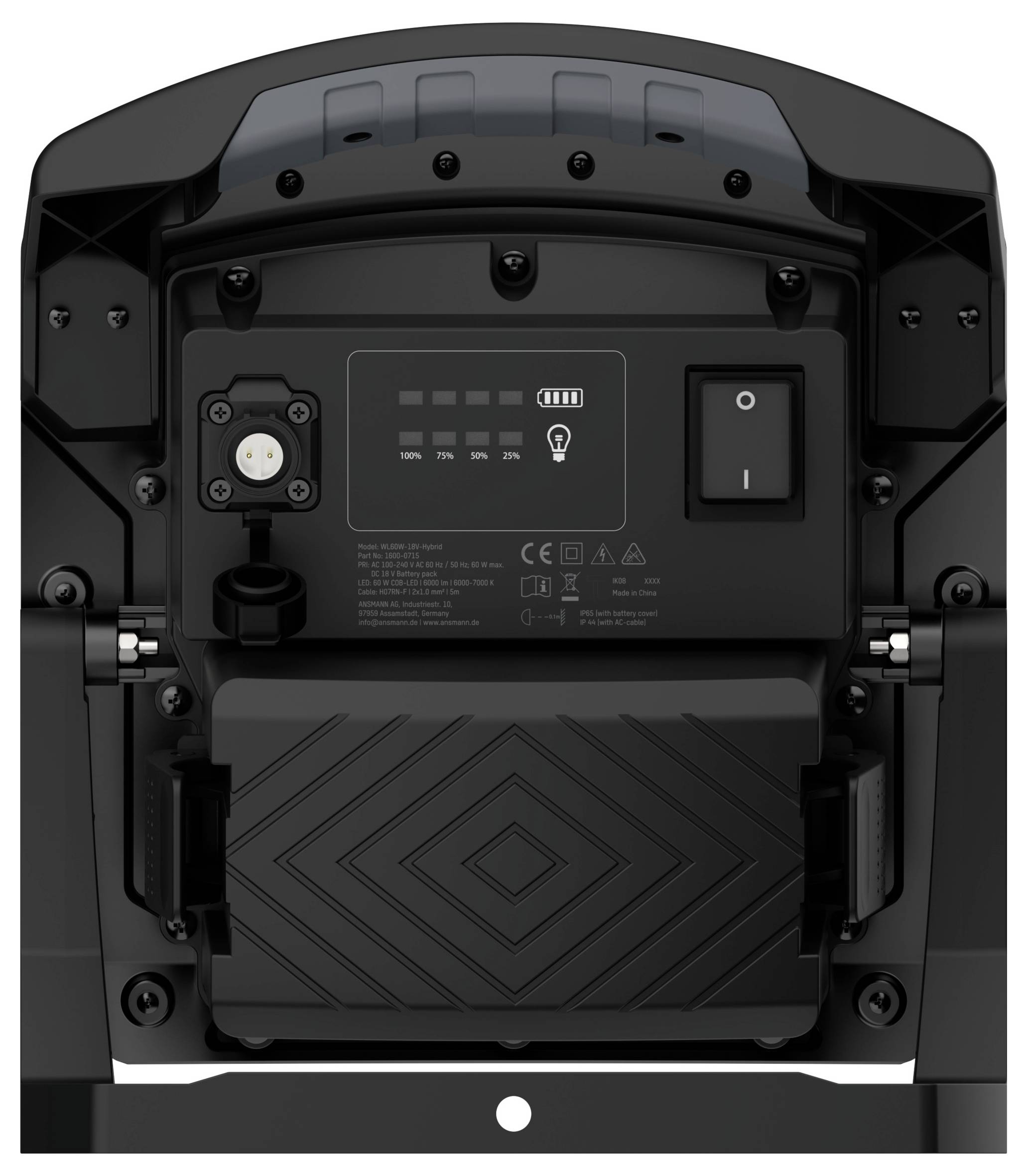 Ansmann 1600-0715 Hybrid Arbeitsleuchte WL60W 18V COB LED, Akkubetriebenes LED-Leuchtmittel Strahler EEK: E (A - G) 60W