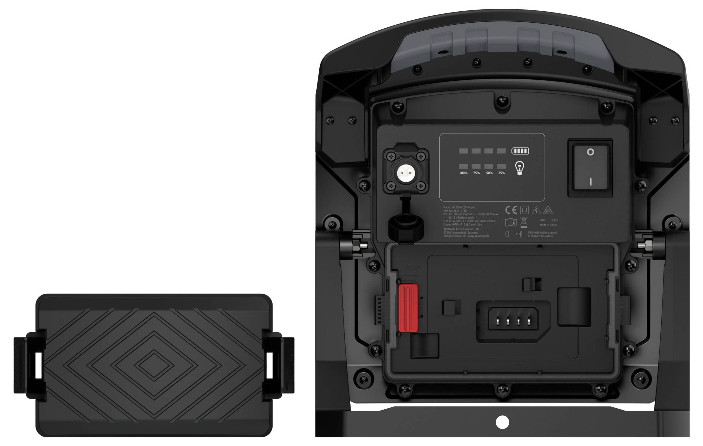Ansmann 1600-0715 Hybrid Arbeitsleuchte WL60W 18V COB LED, Akkubetriebenes LED-Leuchtmittel Strahler EEK: E (A - G) 60W