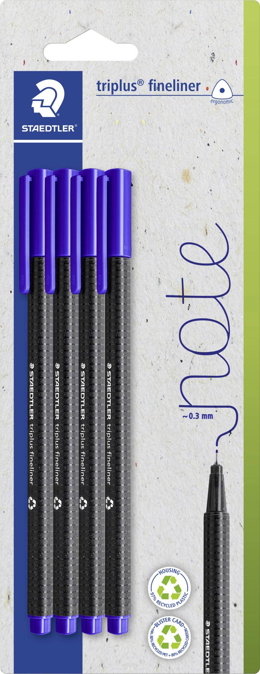 Staedtler triplus 334-3 BK4 Fineliner 4St.