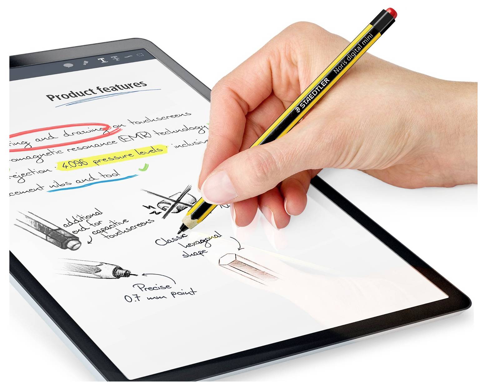 Staedtler Noris digital mini Touchpen Schwarz, Gelb
