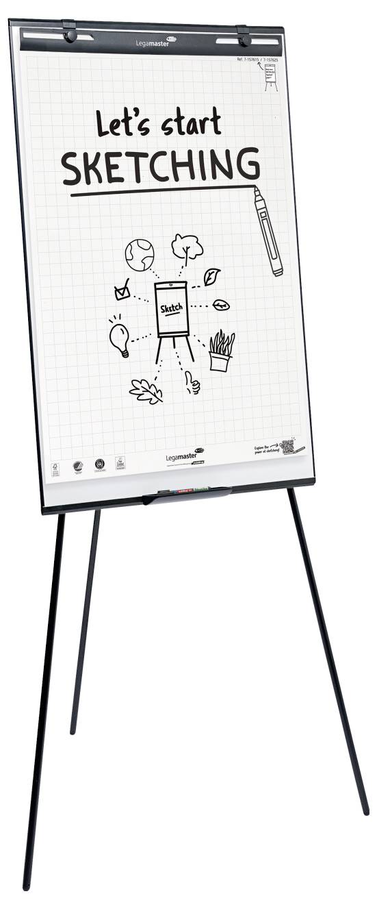 Flipchart-Ständer mit einem Blatt, betitelt 