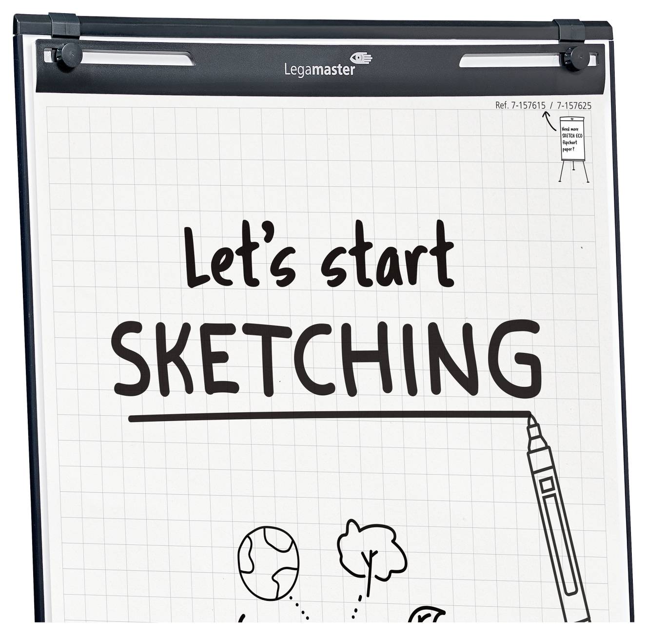 Flipchart mit Karopapier, auf dem der Text 