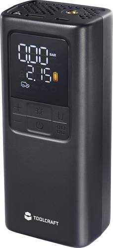 TOOLCRAFT TO-10666212 Akku-Kompressor LP17 10 bar Automatische Abschaltung, Digitales Display, mit