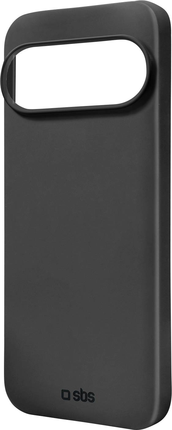 Eine schwarze Smartphone-Hülle mit einer großen Kameraaussparung oben und dem „sbs