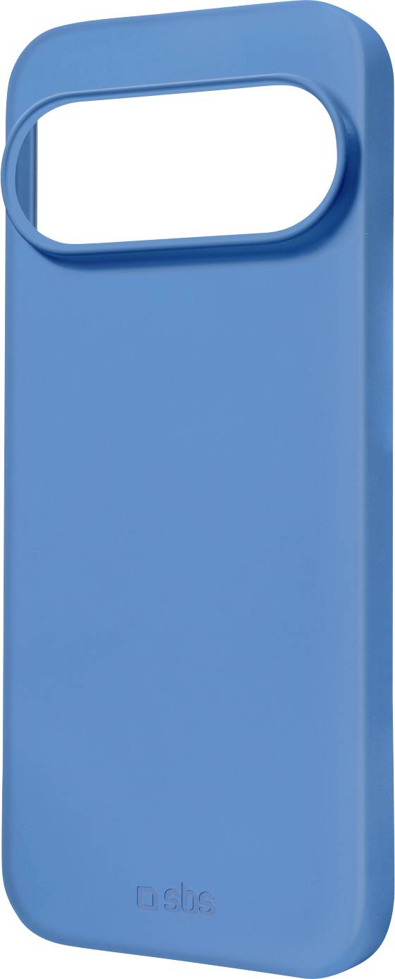 Eine blaue Handyhülle mit einer erhöhten Partie um den Kamerabereich, entworfen für ein bestimmtes Smartphone-Modell.