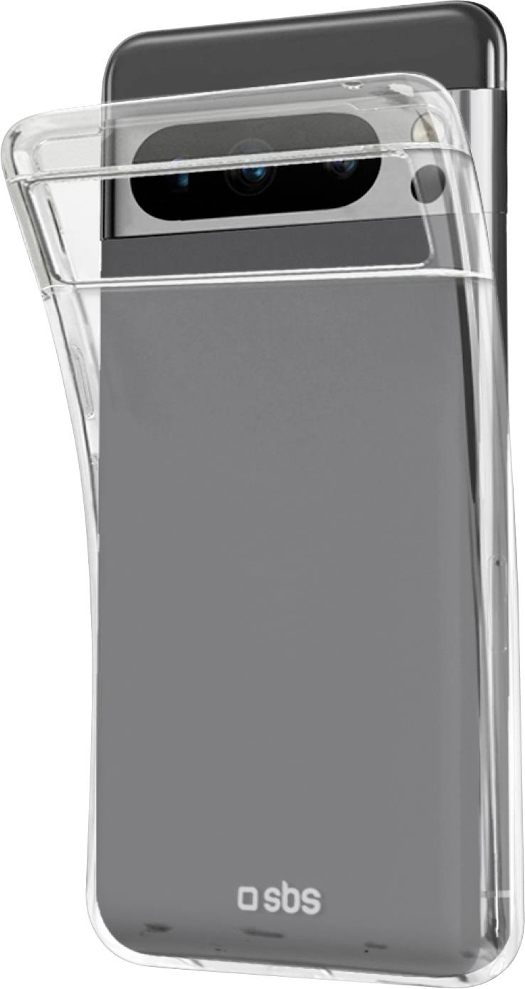 Transparente Handyhülle auf einem Smartphone mit drei rückseitigen Kameras, die die Kameraplatzierung und das elegante Design der Hülle zeigt.