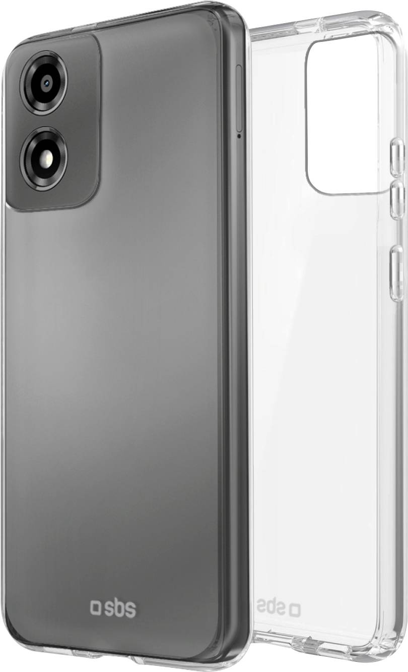 Zwei Handyhüllen; eine ist transparent und die andere ist halbtransparent mit Kameraausschnitten.