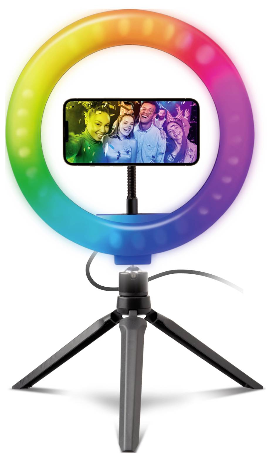 Ein Smartphone mit einer Datenschutz-Displayschutzfolie, das einen blauen abstrakten Hintergrund anzeigt, ist in einem Winkel positioniert, um die gekrümmten Kanten und die Bildschirmabdeckung hervorzuheben.