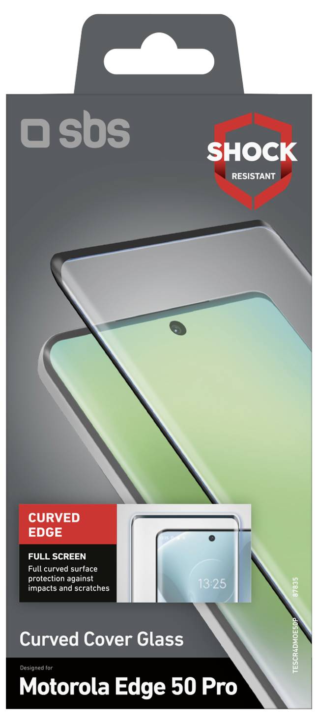 Gebogenes Schutzglasgehäuse für Motorola Edge 50 Pro bietet Stoßfestigkeit und vollständigen Displayschutz vor Stößen und Kratzern.