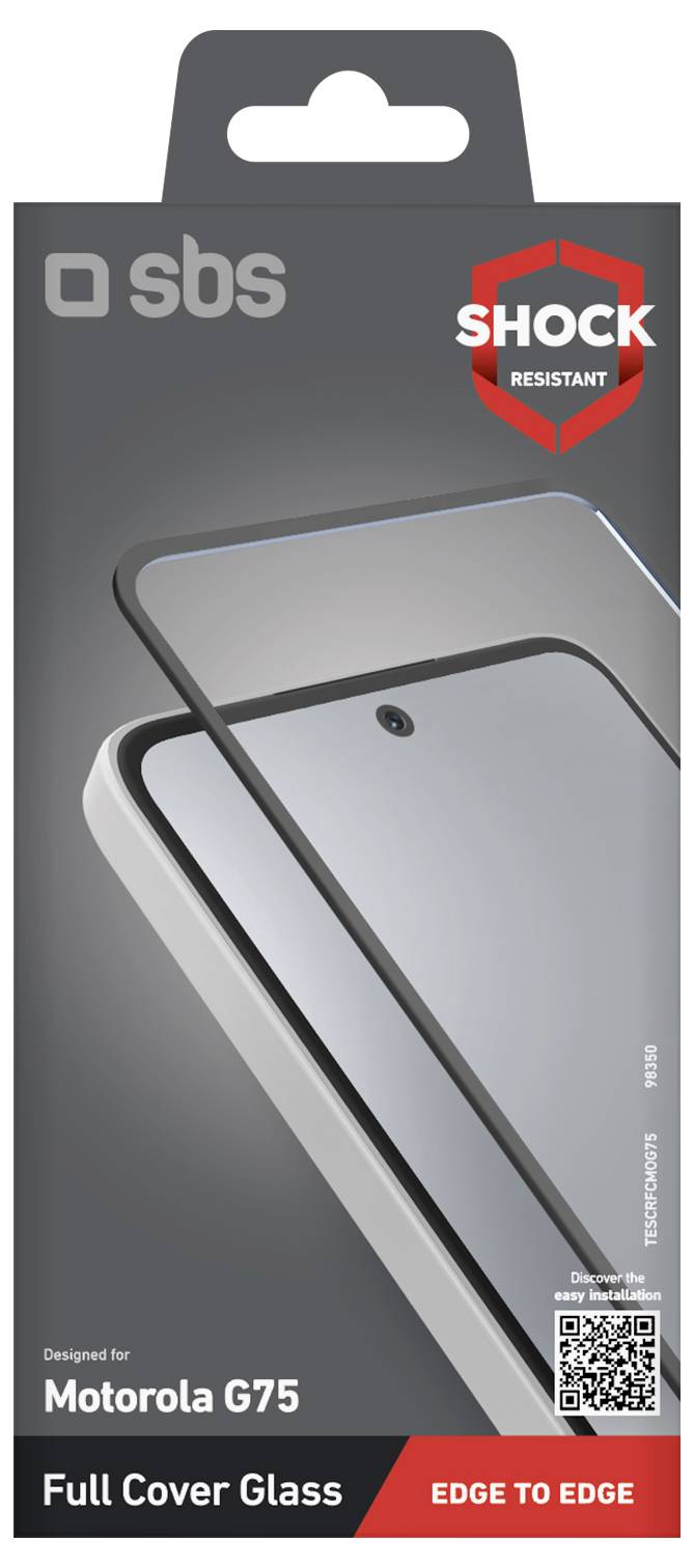 Stoßfestes Vollschutz-Glas für Motorola G75, Schutz von Kante zu Kante.