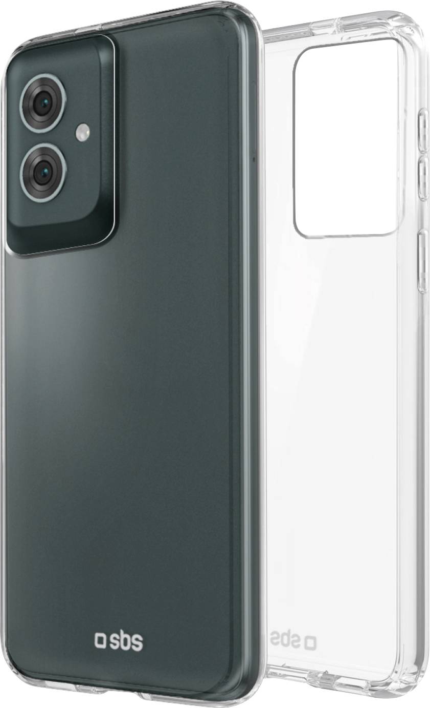 Ein elegantes, modernes dunkelgrünes Smartphone mit Doppelkameras wird neben einer durchsichtigen Schutzhülle gezeigt, wobei Design und Kompatibilität hervorgehoben werden.