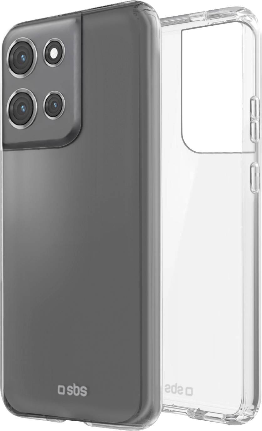 Durchsichtige Handyhülle mit vierfachem Kameraausschnitt, entwickelt um das Gerät zur Schau zu stellen und zu schützen, während gleichzeitig einfacher Zugang zu Tasten und Anschlüssen gewährleistet wird.