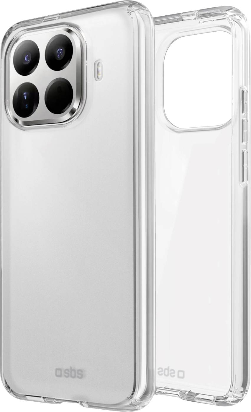 Transparente Handyhülle für ein Smartphone mit vier rückwärtigen Kameraobjektiven, mit präzisen Ausschnitten für Objektive und Tasten, mit schmalem Profil.
