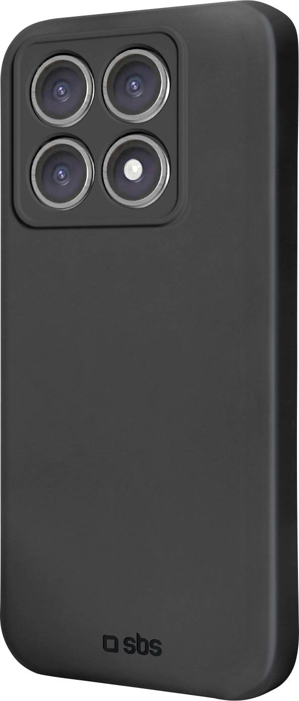 Ein schwarzes Smartphone-Case mit einer Quad-Kamera-Aussparung und dem „sbs