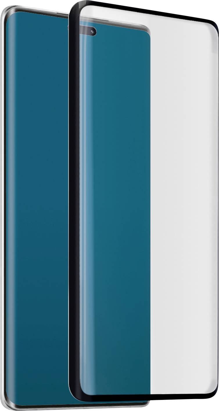 Ein gehärteter Glasschutzfolienbildschirm bedeckt teilweise den Bildschirm eines Smartphones und hebt sein elegantes und dünnes Design zum Schutz des Geräts hervor.