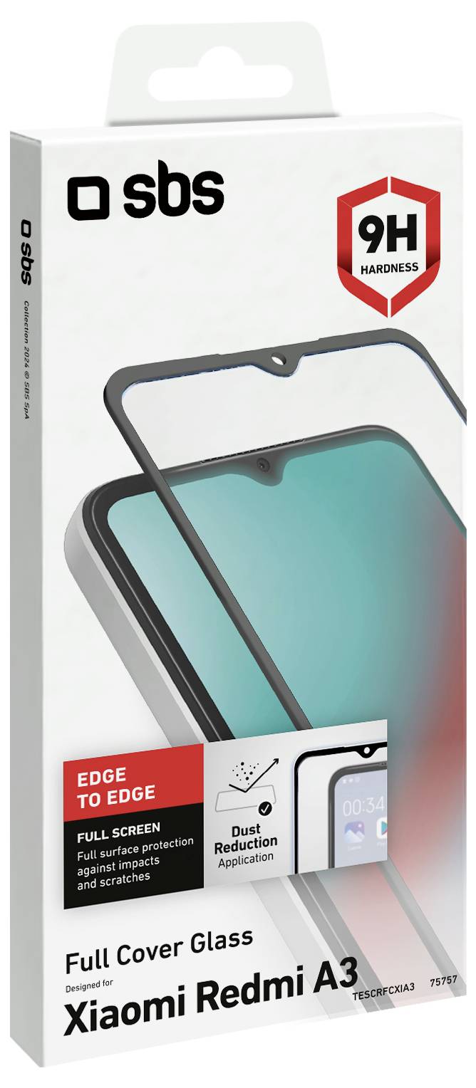 Das Bild zeigt eine Produktverpackung für einen „sbs Full Cover Glass