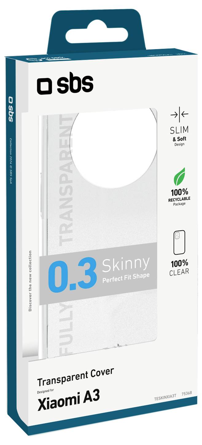 Transparente Handyhülle für Xiaomi A3; schlank, weich, klar, 0,3mm Dicke, 100% recycelbar.