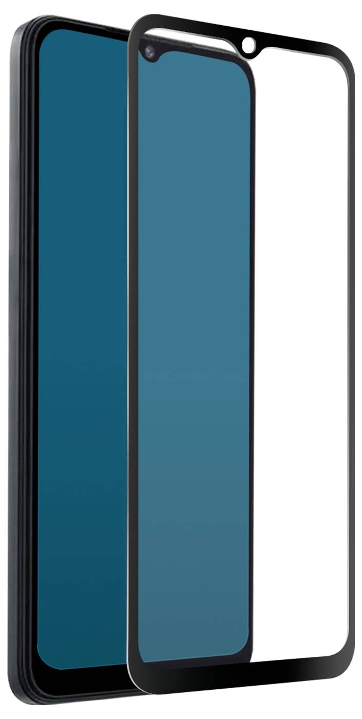 Ein gehärtetes Glaschutzfolienprodukt wird neben einem Smartphone platziert und zeigt die Anwendung und Kompatibilität mit dem Gerät.