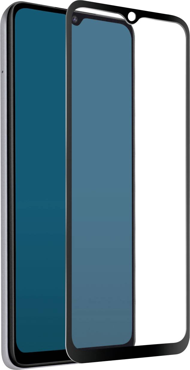 Smartphone mit einem vorderen Displayschutz, der ein schlankes Design und eine kantenfeste Displayabdeckung hervorhebt.