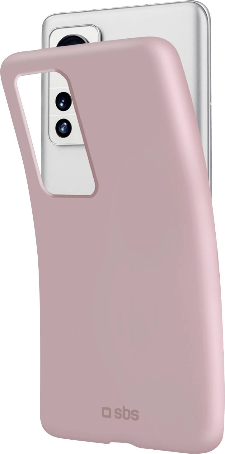 Ein Smartphone in einer schwarzen Klappschutzhülle, teilweise geöffnet, um den Bildschirm mit einem farbenfrohen abstrakten Bild zu zeigen, aus einem Winkel betrachtet.
