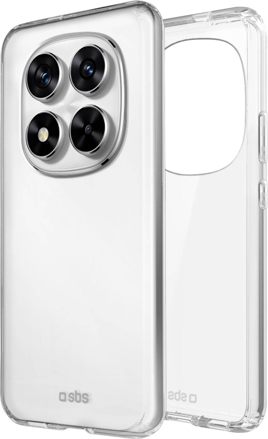 Transparente Handyhülle mit dreierlei-Kameradesign auf der Rückseite eines Smartphones, die das Objektivlayout und die Schutzfunktionen hervorhebt.