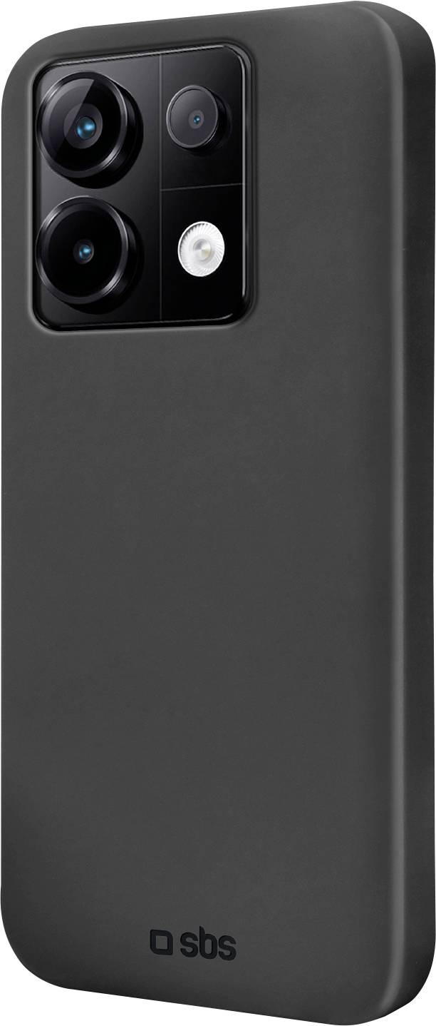 Ein schlankes schwarzes Smartphone-Schutzhülle mit drei Kameraobjektiven in einem quadratischen Modul und einem 