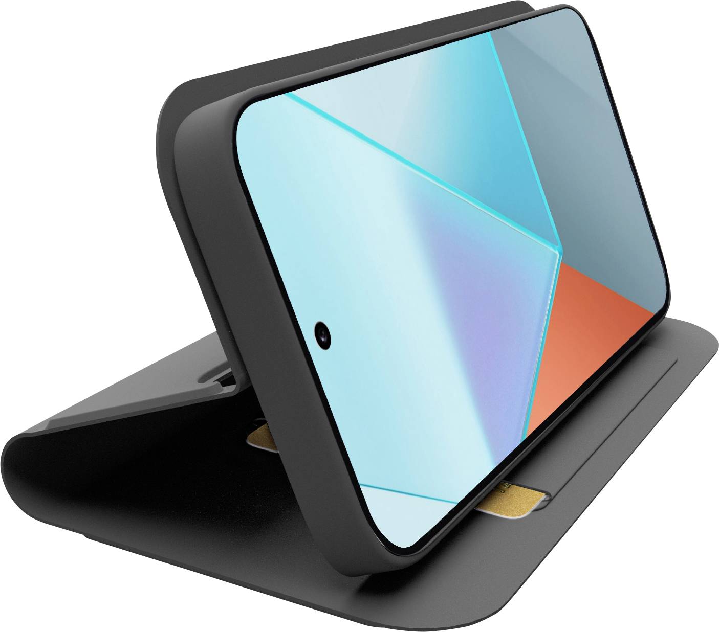 Ein elegantes schwarzes Smartphone-Gehäuse mit zwei Kameraausschnitten, das das 