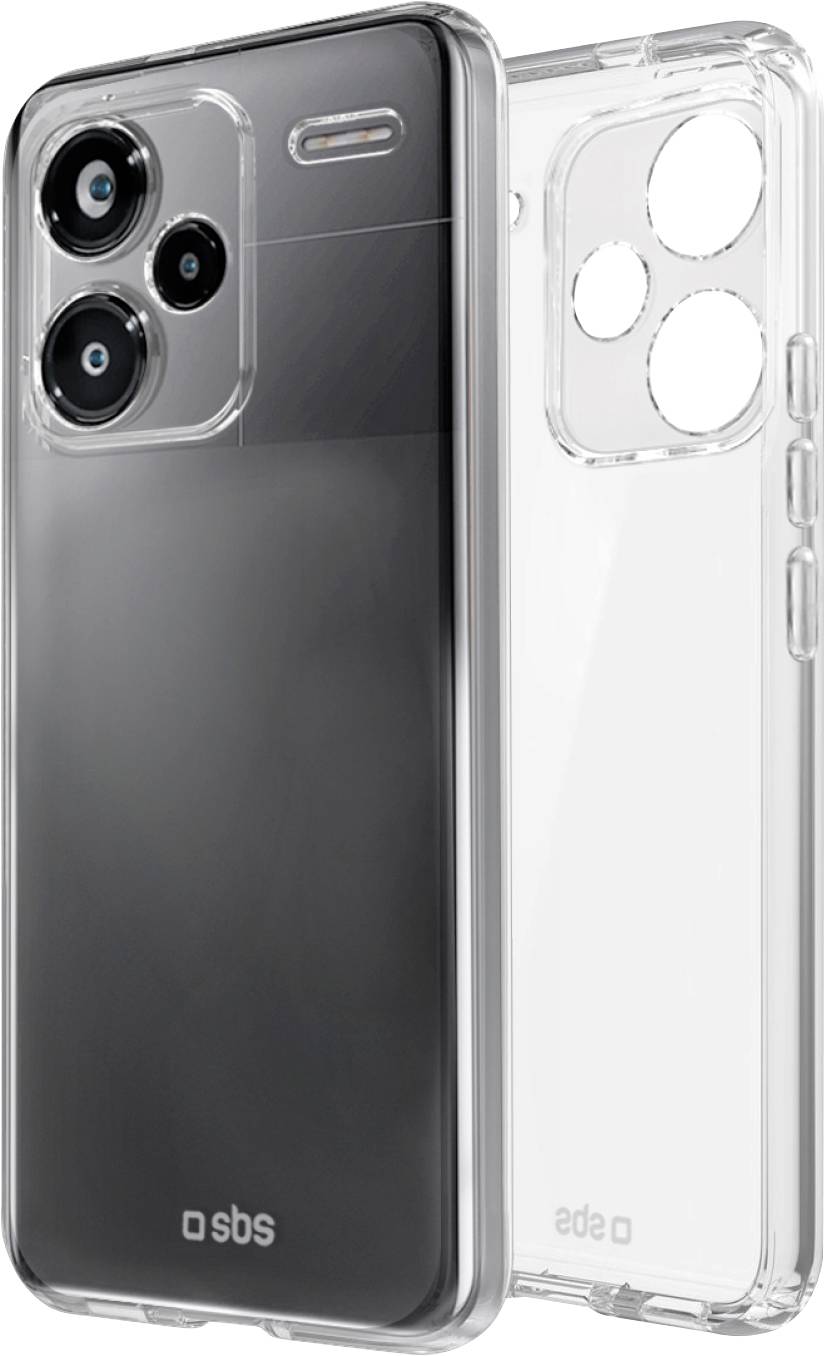 Zwei schwarze und transparente Smartphone-Hüllen mit Kameraausschnitten, die vertikal angezeigt werden.