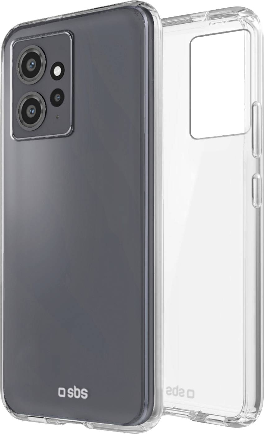 Ein Smartphone mit einem Bildschirm, der ein abstraktes Muster aus leuchtend orangefarbenen Punkten auf dunklem Hintergrund anzeigt, bedeckt von einer Displayschutzfolie.