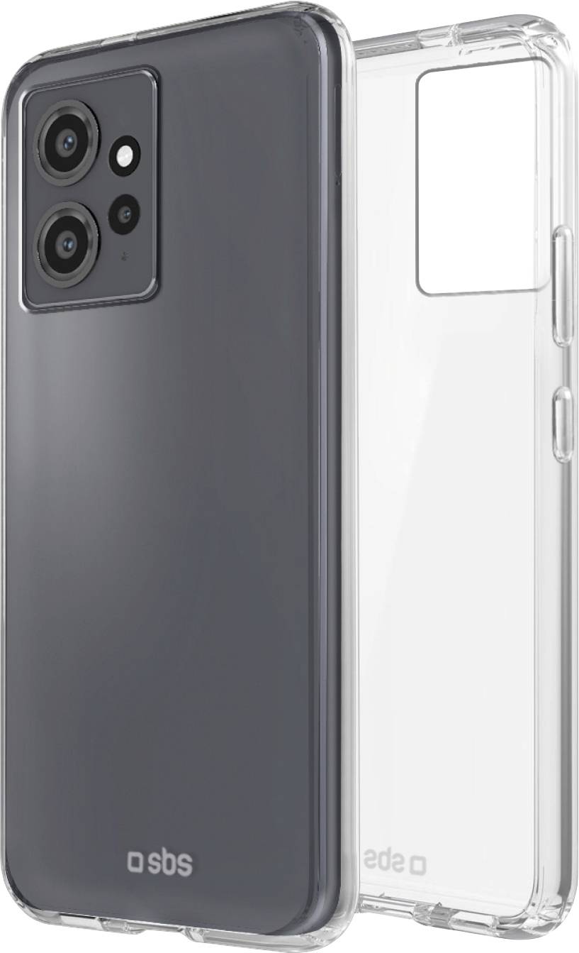 Ein klares Schutzgehäuse für Telefone wird gezeigt, das auf einem Smartphone sitzt.