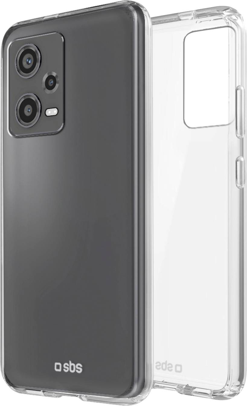 Zwei durchsichtige Handyhüllen für verschiedene Smartphone-Modelle, eine auf einem schwarzen Telefon angebracht und die andere leer zur Schau gestellt.